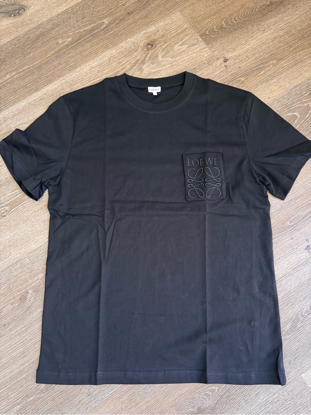 Loewe Black Embossed Logo Pocket Crew Tee